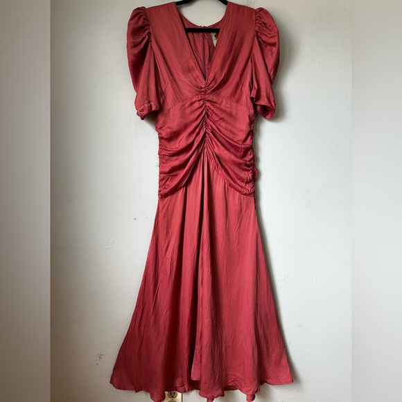 FARM RIO Elegant Pink Ruched Máxi Dress - Picture 4 of 10